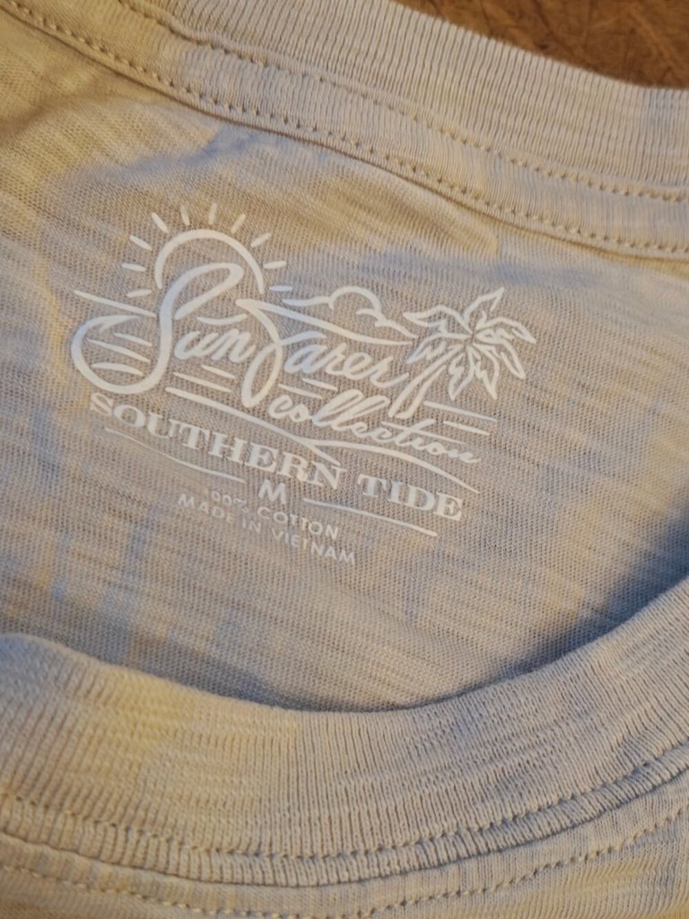 Southern Tide Sunfarer Collection Space Dyed Slub Long Sleeve Skipjack Pocket T - Picture 2 of 7